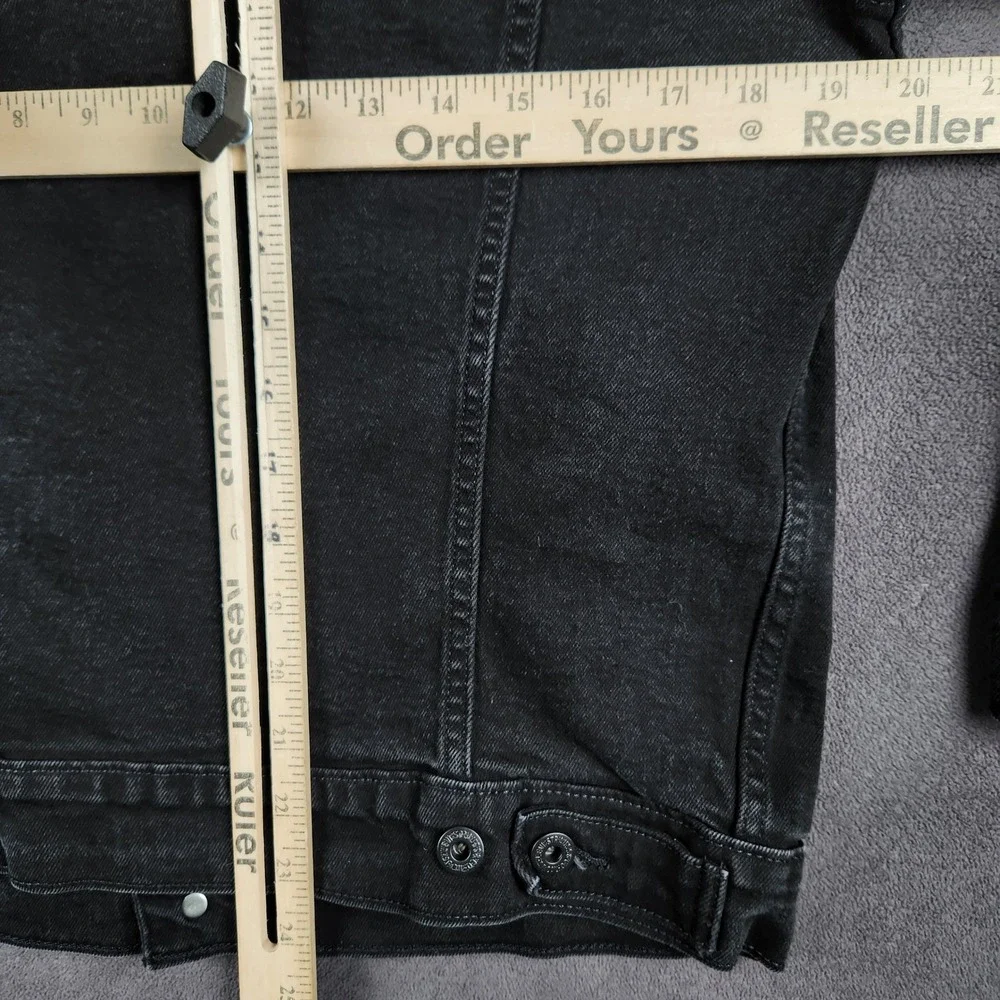 Levis Trucker Jacket Mens Medium Faded Black Denim Stretch Unlined 72334-0223 - Picture 8 of 10